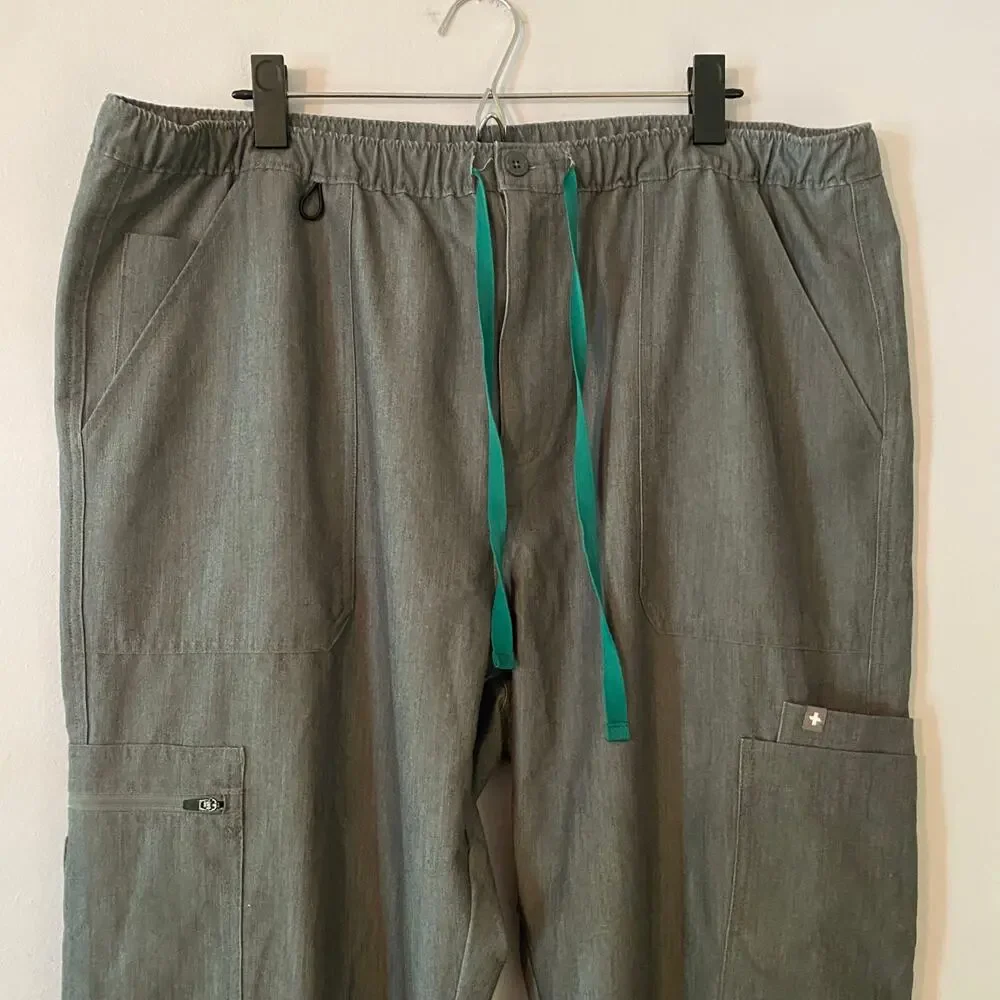 FIGS Graphite Gray Cairo Cargo Scrub Pants Uniform Nurse Doctor Men's size XXL
